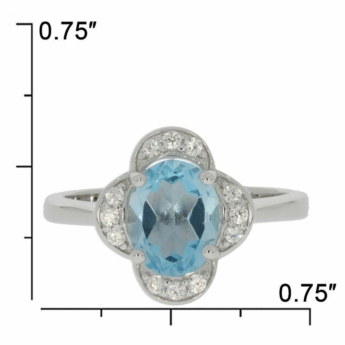 Sterling Silver Semi Mount Ring Setting OV 9X7mm White Topaz N0184PJC1968R - Syzjewelry