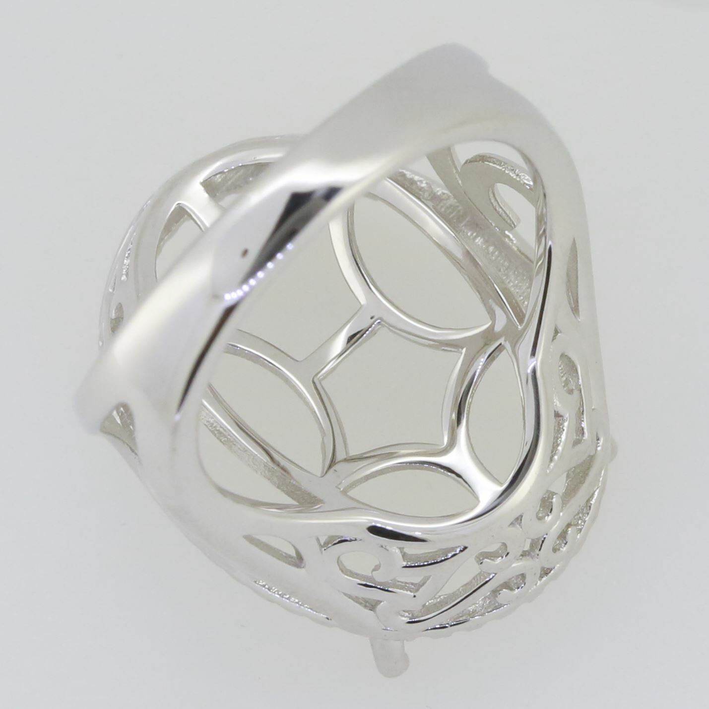 Sterling Silver Semi Mount Ring Setting Oval OV 21x16mm White Topaz - Syzjewelry