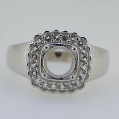 Sterling Silver Semi Mount Ring Setting Round RD 7x7mm White Topaz PJC7742R - Syzjewelry
