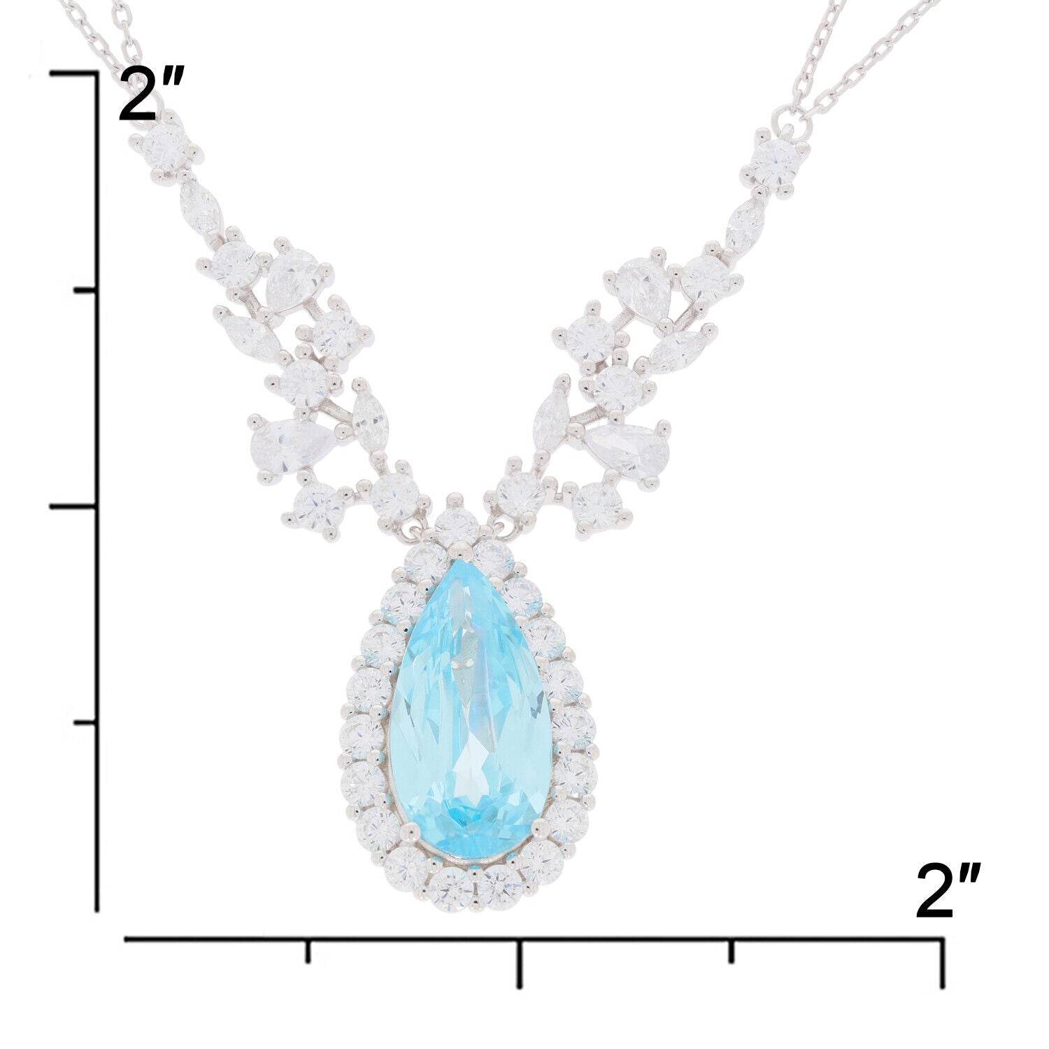 Sterling Silver Semi Mount Necklace Pendant Setting Pear PE 17x9mm White Top - Syzjewelry