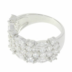 Sterling Silver Semi Mount Ring Setting MQ 5X2.5mm White Topaz N0319PJC0587R - Syzjewelry