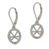 Sterling Silver Semi Mount Earrings Setting Oval OV 9x7mm PJC16818E - Syzjewelry