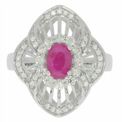 Sterling Silver Semi Mount Ring Setting Oval OV 7x5mm Halo - Syzjewelry