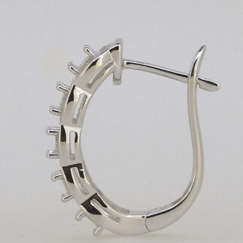Sterling Silver Semi Mount Earrings Setting Cushion Cu 3x3mm French Clip - Syzjewelry