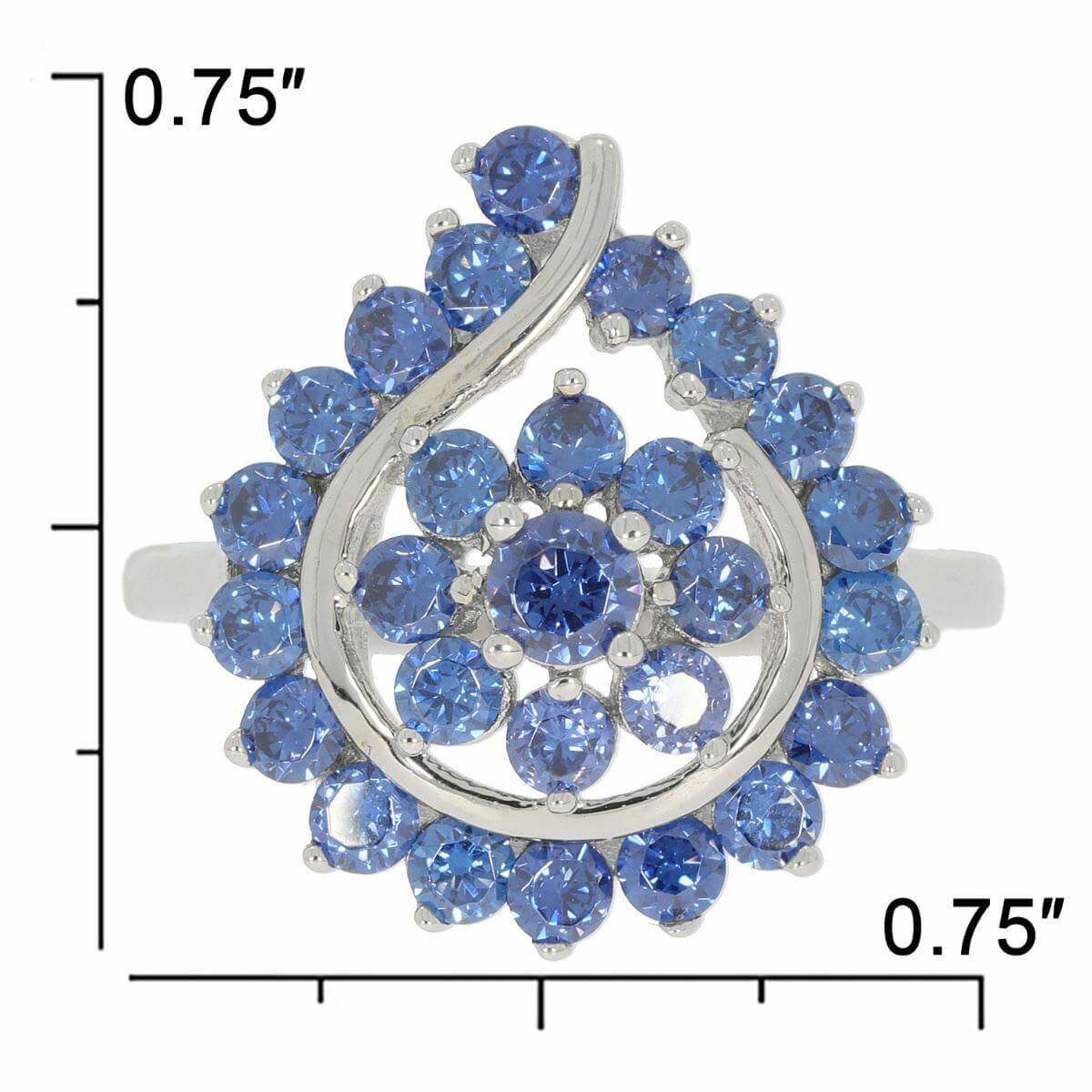 Sterling Silver Semi Mount Ring Setting RD 3.5x3.5 RD 2.5x2.5mm White Topaz - Syzjewelry