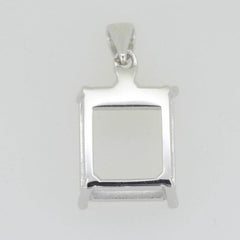 14K White Gold Semi Mount Pendant Setting Emerald OCT 12X10mm - Syzjewelry