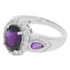 Sterling Silver Semi Mount Ring Setting Oval OV 10x8 Cocktail Ring White Topaz - Syzjewelry