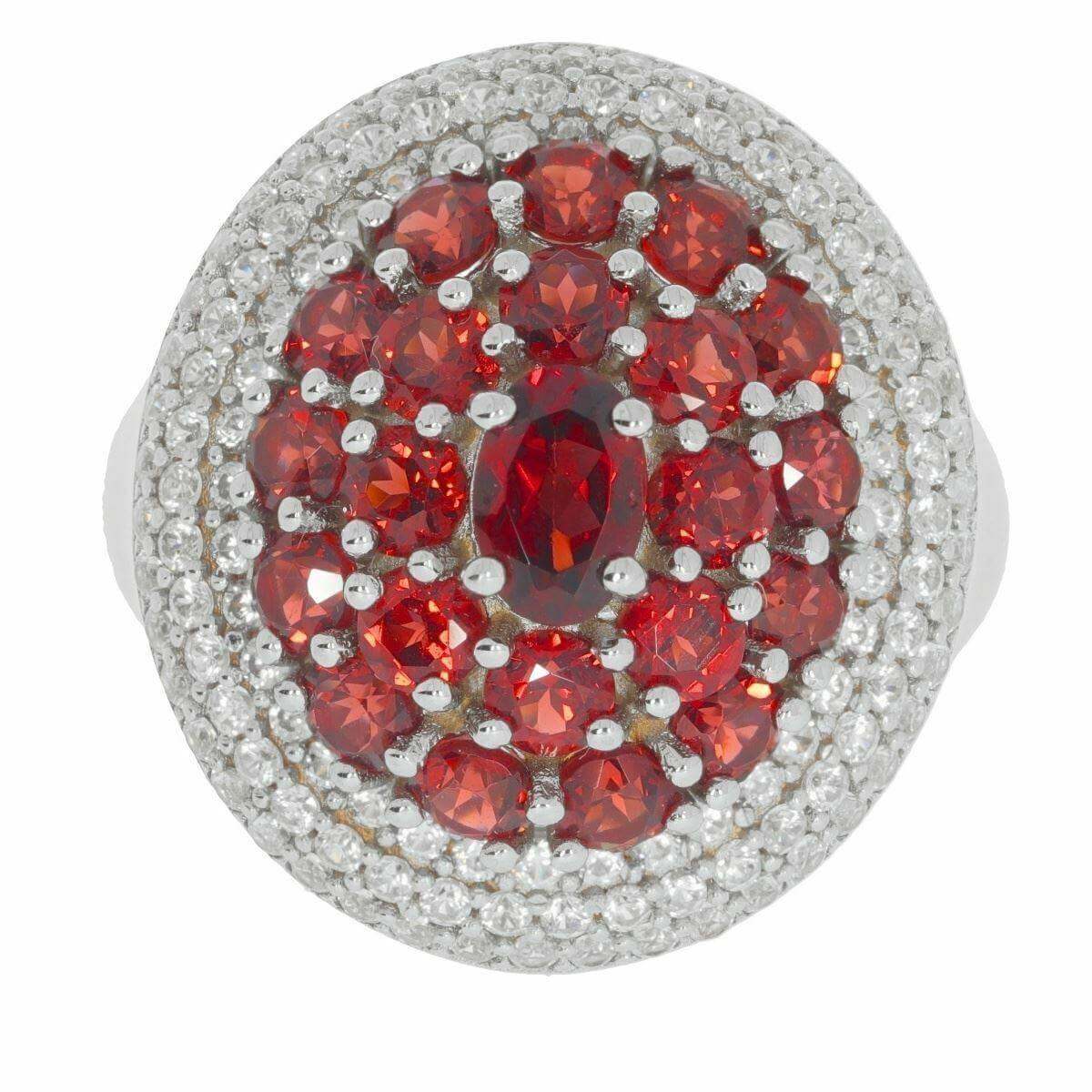 Sterling Silver Semi Mount Ring Setting OV 6x4mm RD 2.75x2.75Cluster Ring146 - Syzjewelry