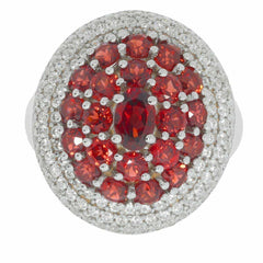 Sterling Silver Semi Mount Ring Setting OV 6x4mm RD 2.75x2.75Cluster Ring146 - Syzjewelry