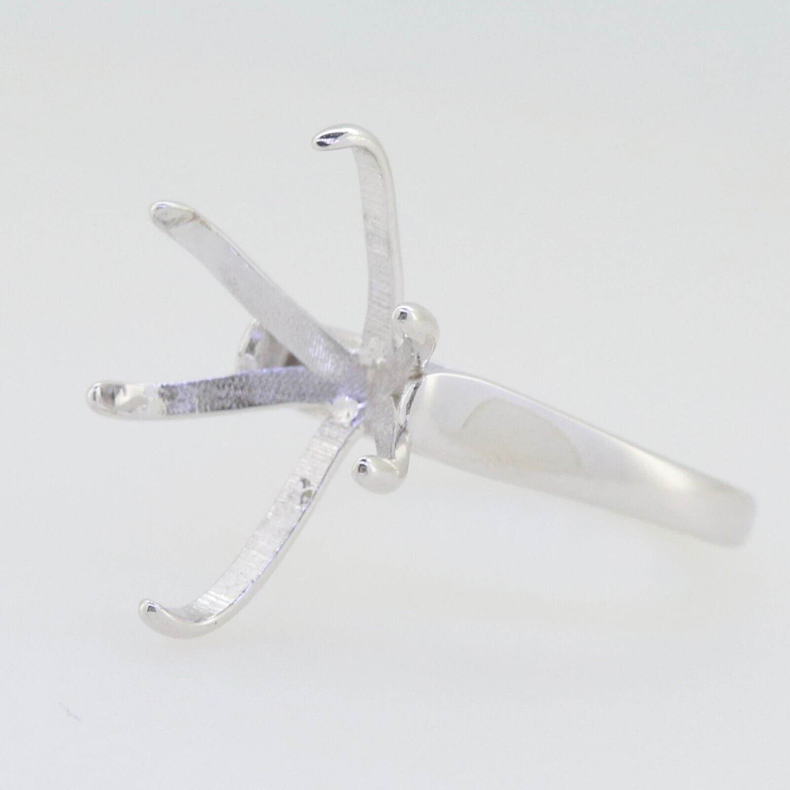 Sterling Silver Semi Mount Ring Setting Pear Cut PE 18x11mm Solid - Syzjewelry