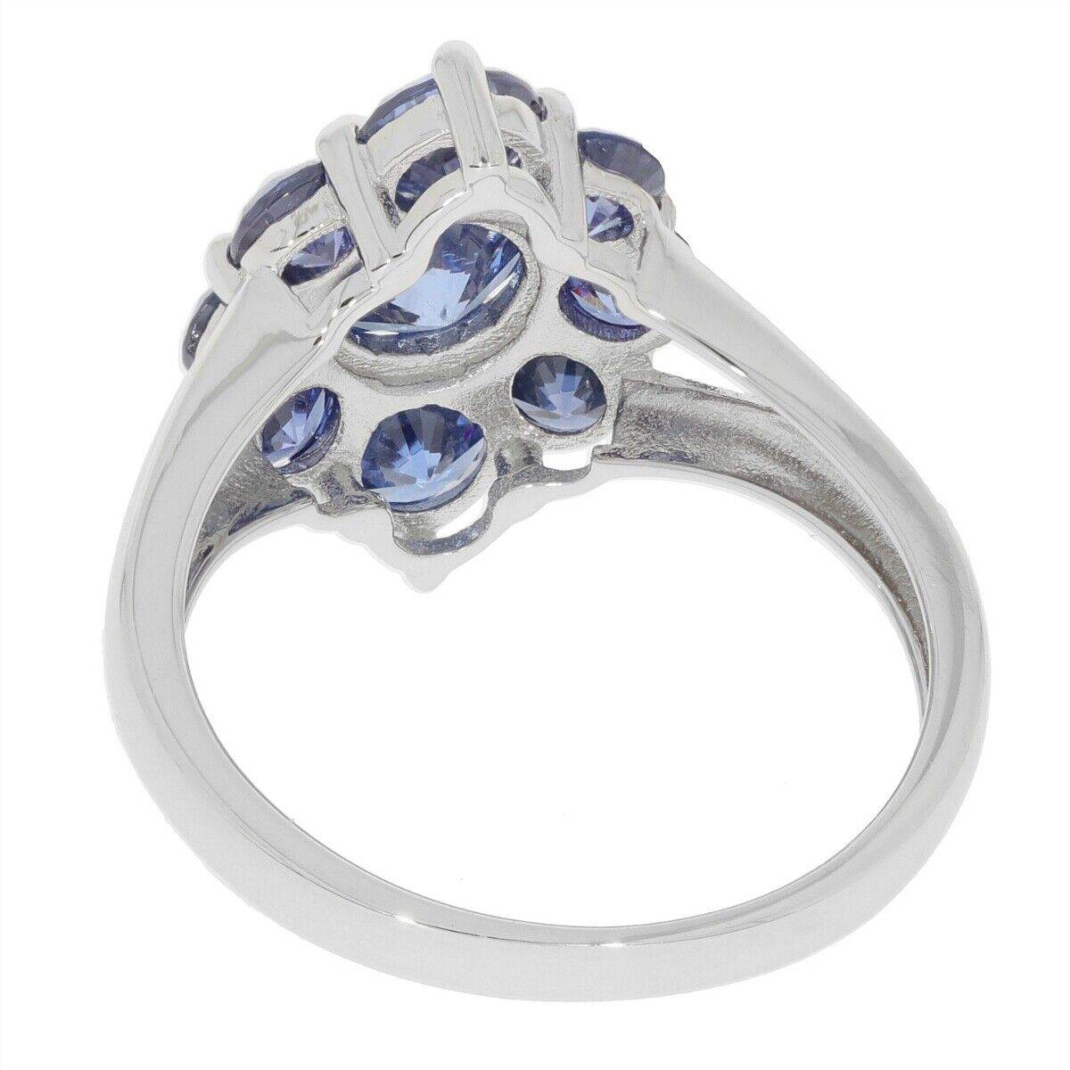 Sterling Silver Semi Mount Ring Setting Round RD 6.5x6.5 4.5 3.5mm Cluster - Syzjewelry