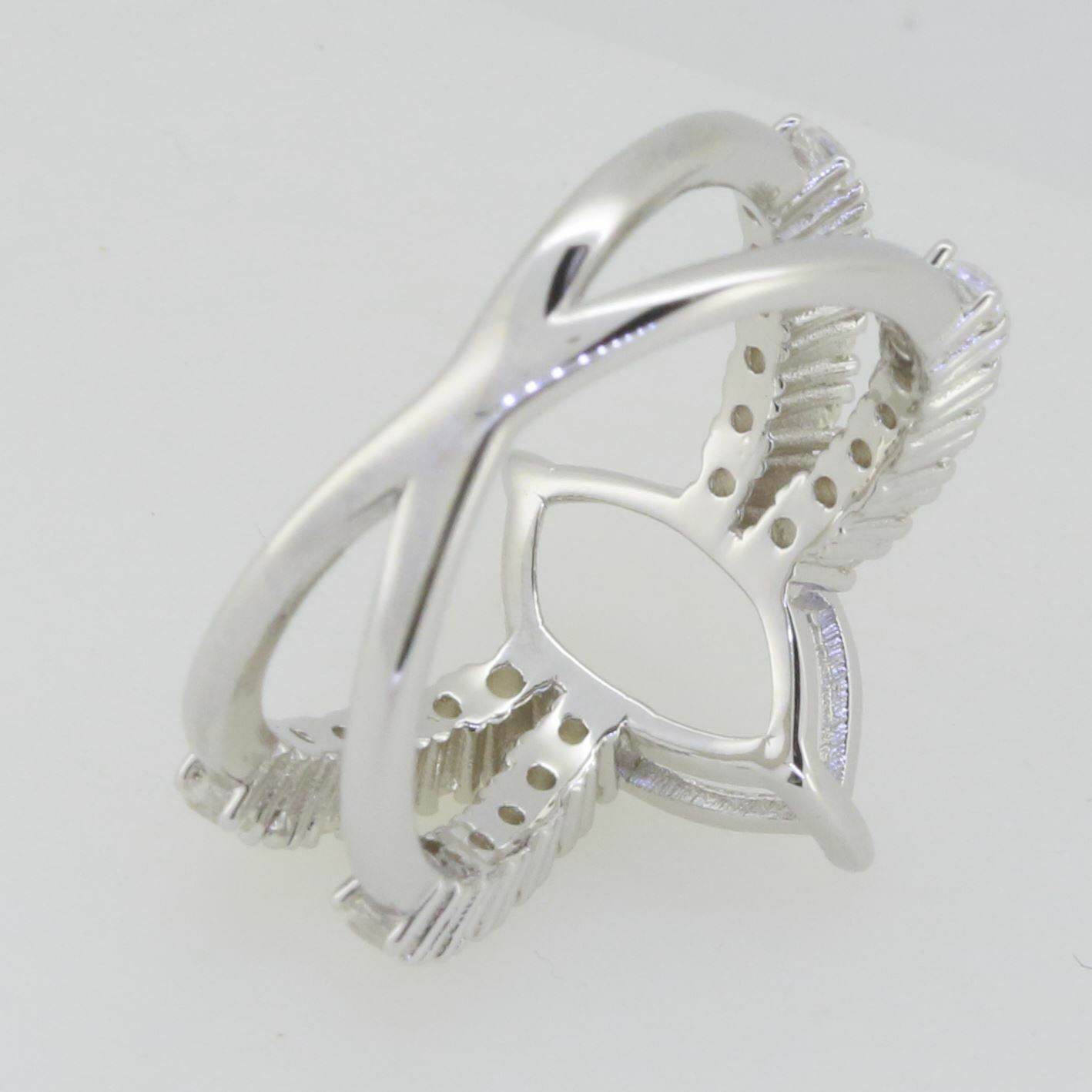 Sterling Silver Semi Mount Ring Setting Marquise MQ 14X7mm White Topaz - Syzjewelry