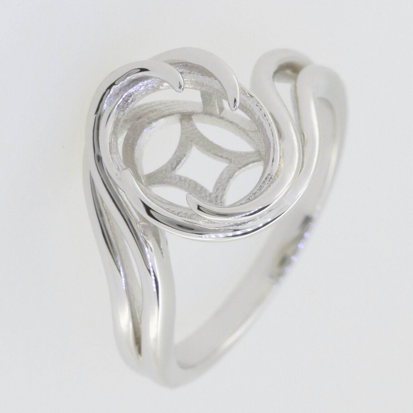 Sterling Silver Semi Mount Ring Setting Oval OV 11x9mm Contemporary - Syzjewelry