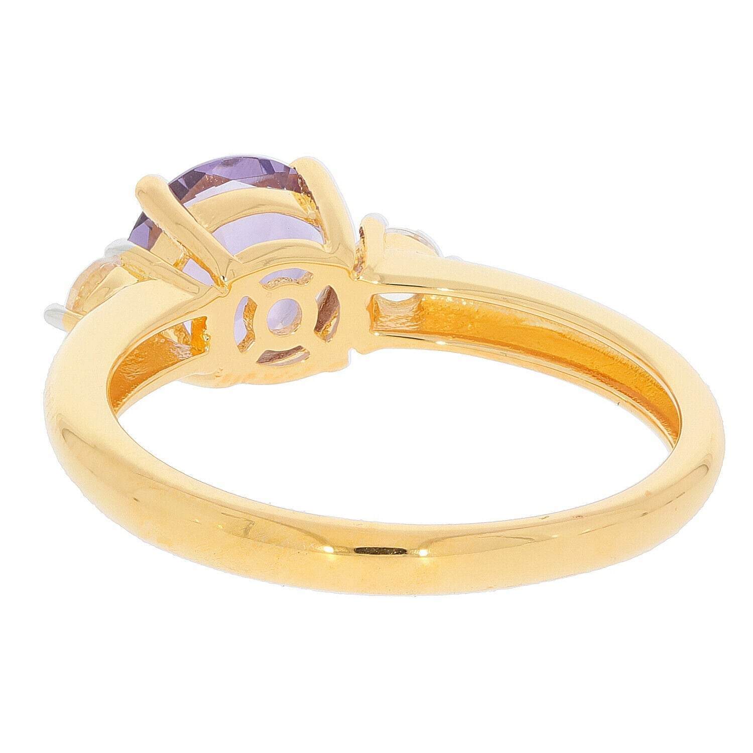 Yellow Gold Plated Sterling Silver Semi Mount Ring Setting Round RD 7X - Syzjewelry