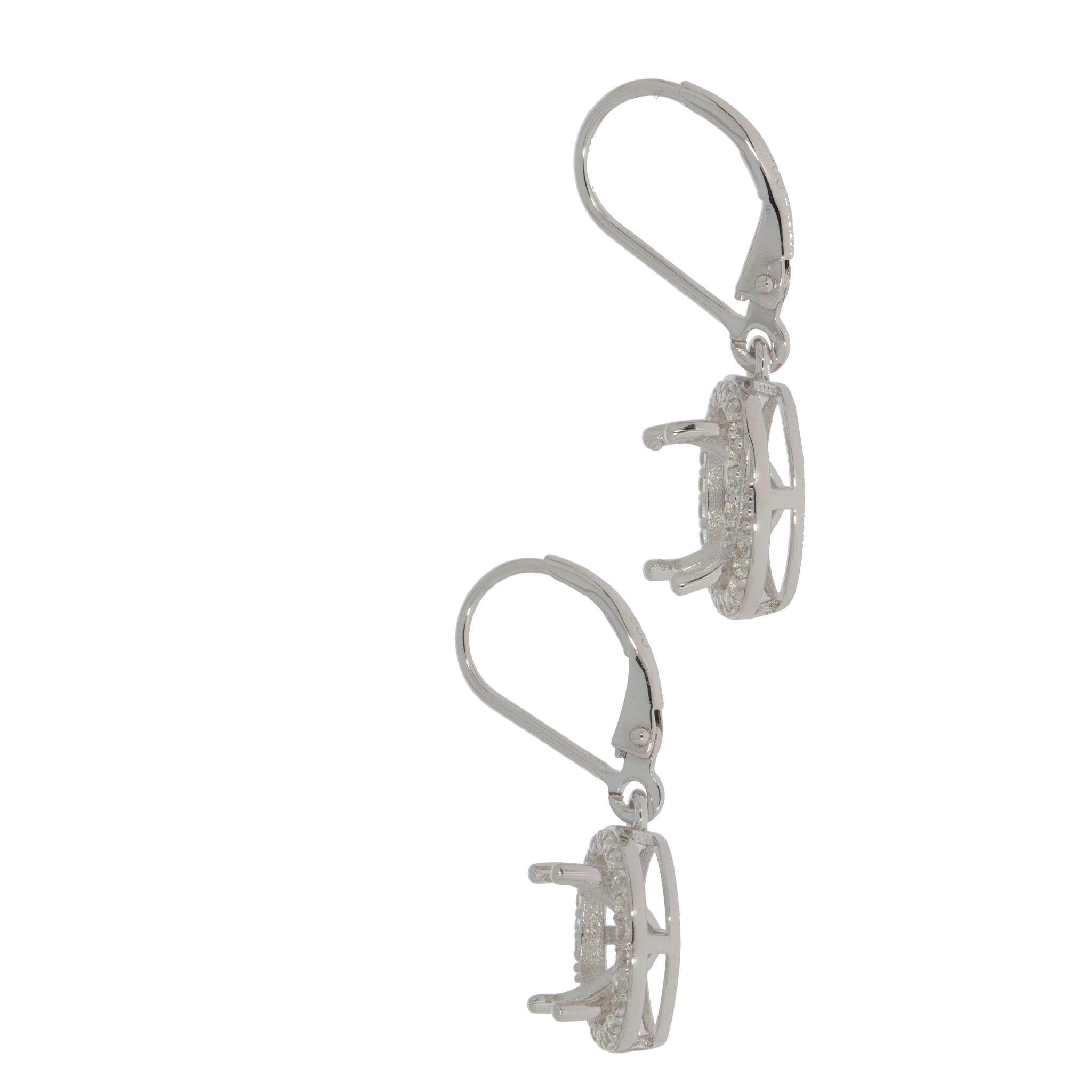 Sterling Silver Semi Mount Earrings Setting Oval OV 9x7mm PJC16818E - Syzjewelry