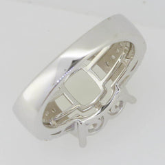 Sterling Silver Semi Mount Ring Setting Cushion CU 12X12mm Accent - Syzjewelry