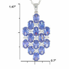 Sterling Silver Semi Mount Pendant Setting OV 6X4mm White Topaz - Syzjewelry