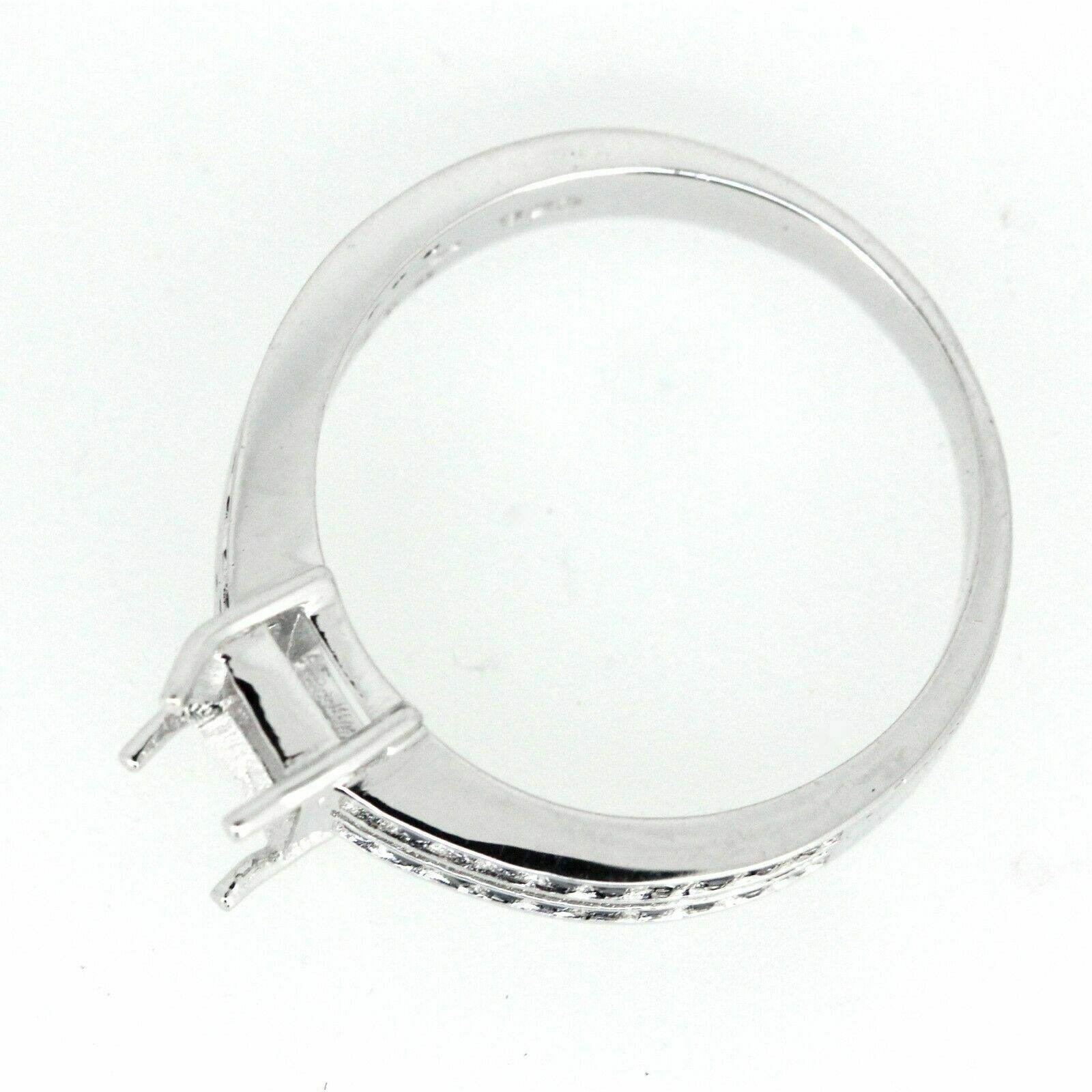 Sterling Silver Semi Mount Ring Setting Oct 7x5mm White Topaz Split Shank L273R2 - Syzjewelry