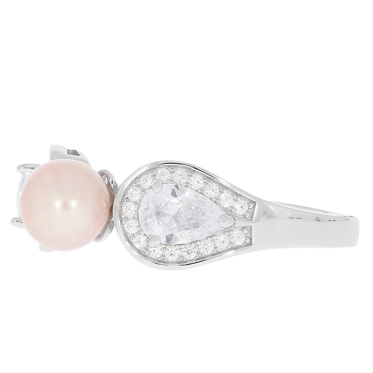 Sterling Silver Semi Mount Ring Setting Round RD 6x6mm Pearl 3 Stone 14795 - Syzjewelry