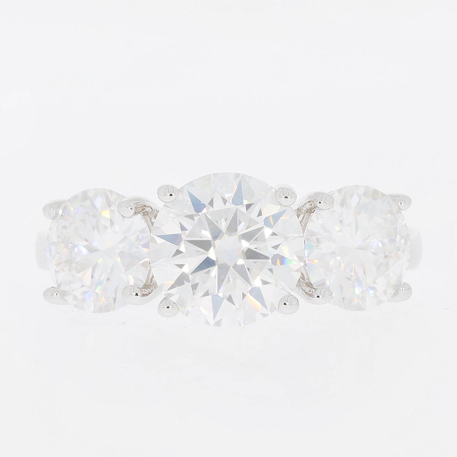 Sterling Silver Semi Mount Ring Setting Round RD 8x8mm 7x7mm 3 Stones - Syzjewelry