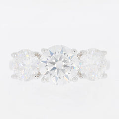 Sterling Silver Semi Mount Ring Setting Round RD 8x8mm 7x7mm 3 Stones - Syzjewelry