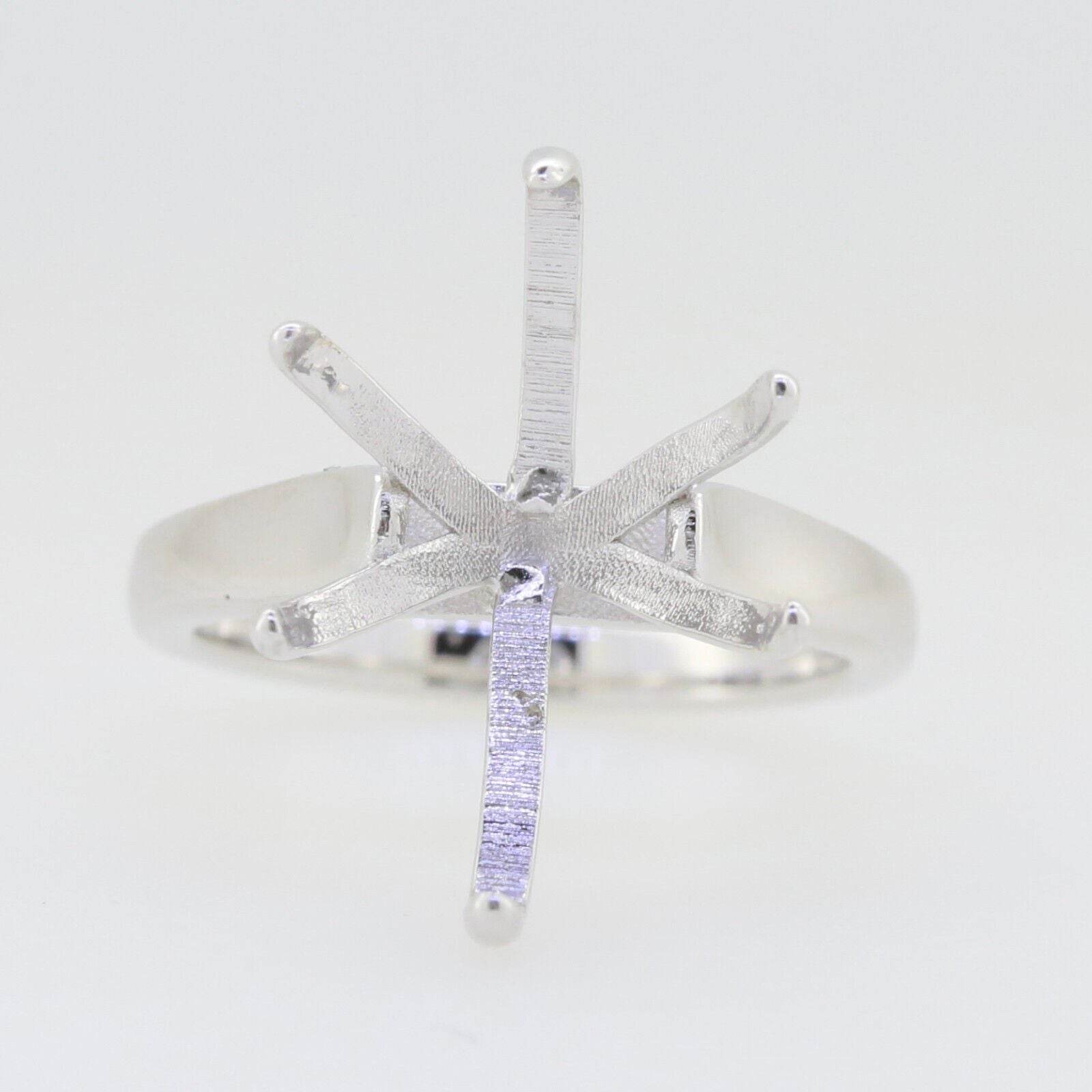 Sterling Silver Semi Mount Ring Setting Pear Cut PE 18x11mm Solid - Syzjewelry