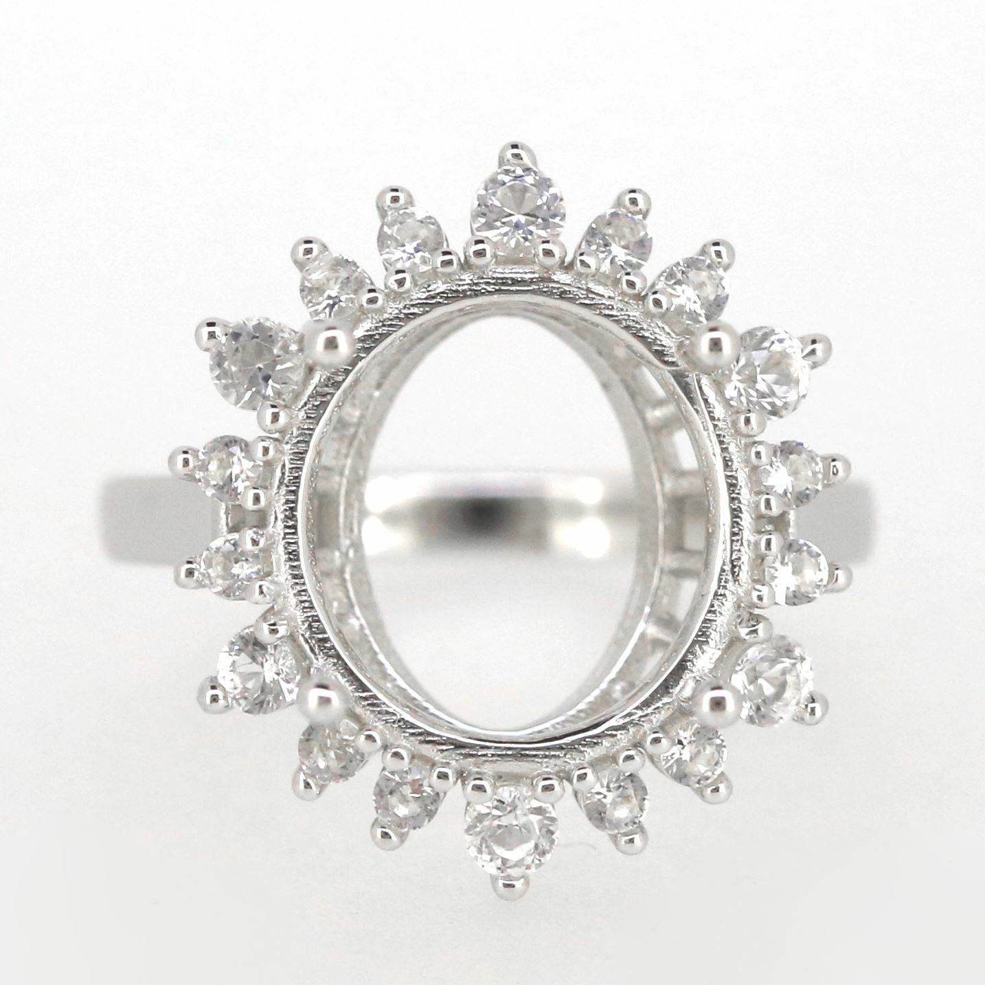 14K Yellow Gold Semi Mount Ring Setting Oval OV 15.34x11.81x8mm - Syzjewelry