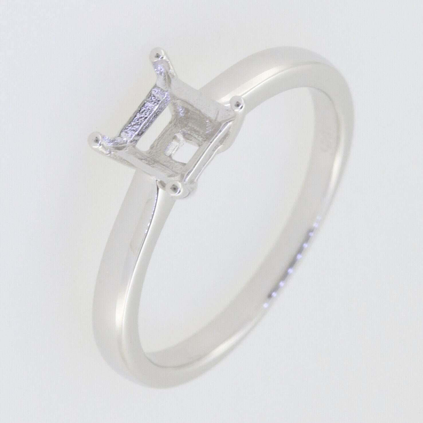 Sterling Silver Semi Mount Ring Setting Princess 5.5mm SQ 5x5mm Solitaire - Syzjewelry