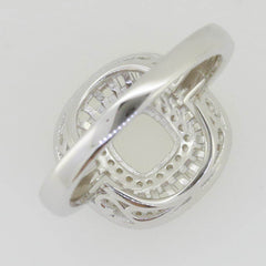 Sterling Silver Semi Mount Ring Setting Cushion CU 6X6mm White Topaz PJC2231 - Syzjewelry
