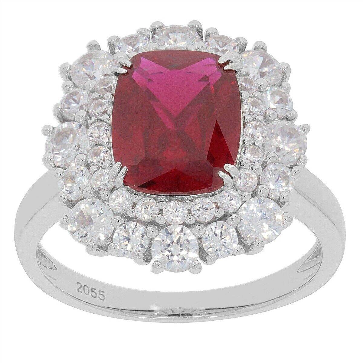 Sterling Silver Semi Mount Ring Setting Cushion CU 10x8mm Double Halo - Syzjewelry