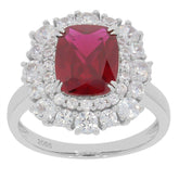 Sterling Silver Semi Mount Ring Setting Cushion CU 10x8mm Double Halo - Syzjewelry