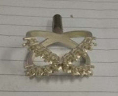 Sterling Silver Semi Mount Ring Setting Round RD 3x3mm Criss Cross Ring - Syzjewelry