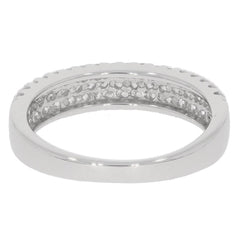 Sterling Silver 3-Row Wedding Band with Moissanite – Perfect Engagement and Wedding Ring Set - Syzjewelry