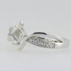 Sterling Silver Semi Mount Ring Setting Cushion CU 5x5mm White Topaz - Syzjewelry