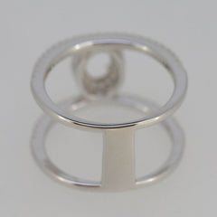 Sterling Silver Semi Mount Ring Setting OV 7X5mm White Topaz PJC2164R - Syzjewelry