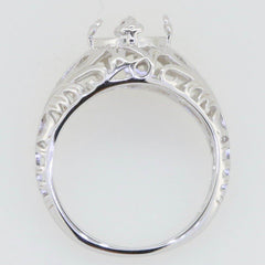 Sterling Silver Semi Mount Ring Setting Round RD 8x8mm Art Nouveau Style - Syzjewelry