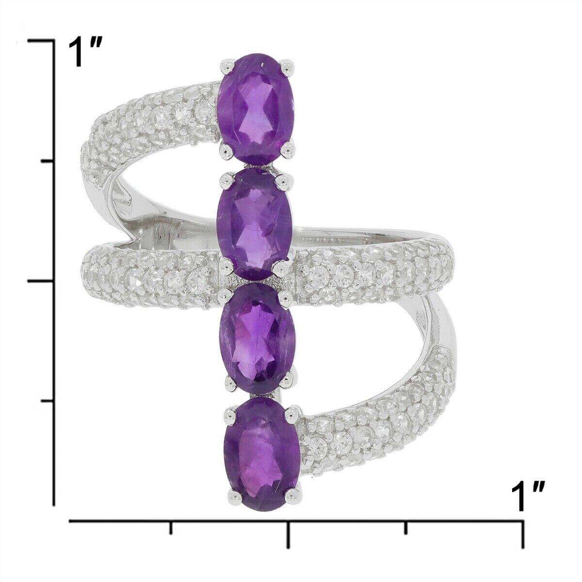 Sterling Silver Semi Mount Ring Setting OV 6x4mm Cocktail Ring White Topaz N - Syzjewelry