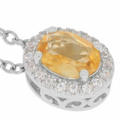 Sterling Silver Semi Mount Pendant Setting OV 7X5mm White Topaz PJC2299P - Syzjewelry