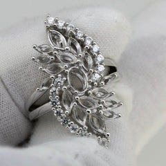 Sterling Silver Semi Mount Ring Setting OV 6x4 Marquise MQ 6x3 5x2.5 4x2 mm - Syzjewelry