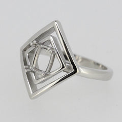 Sterling Silver Semi Mount Ring Setting Cushion Cu 6x4mm White Topaz - Syzjewelry