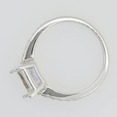 14K White Gold Semi Mount Ring Setting Emerald OCT 10X8mm W/ Moissanite GTL21531 - Syzjewelry