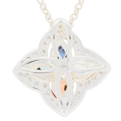 Sterling Silver Semi Mount Pendant Setting Pear PE 4X3mm Clover White - Syzjewelry