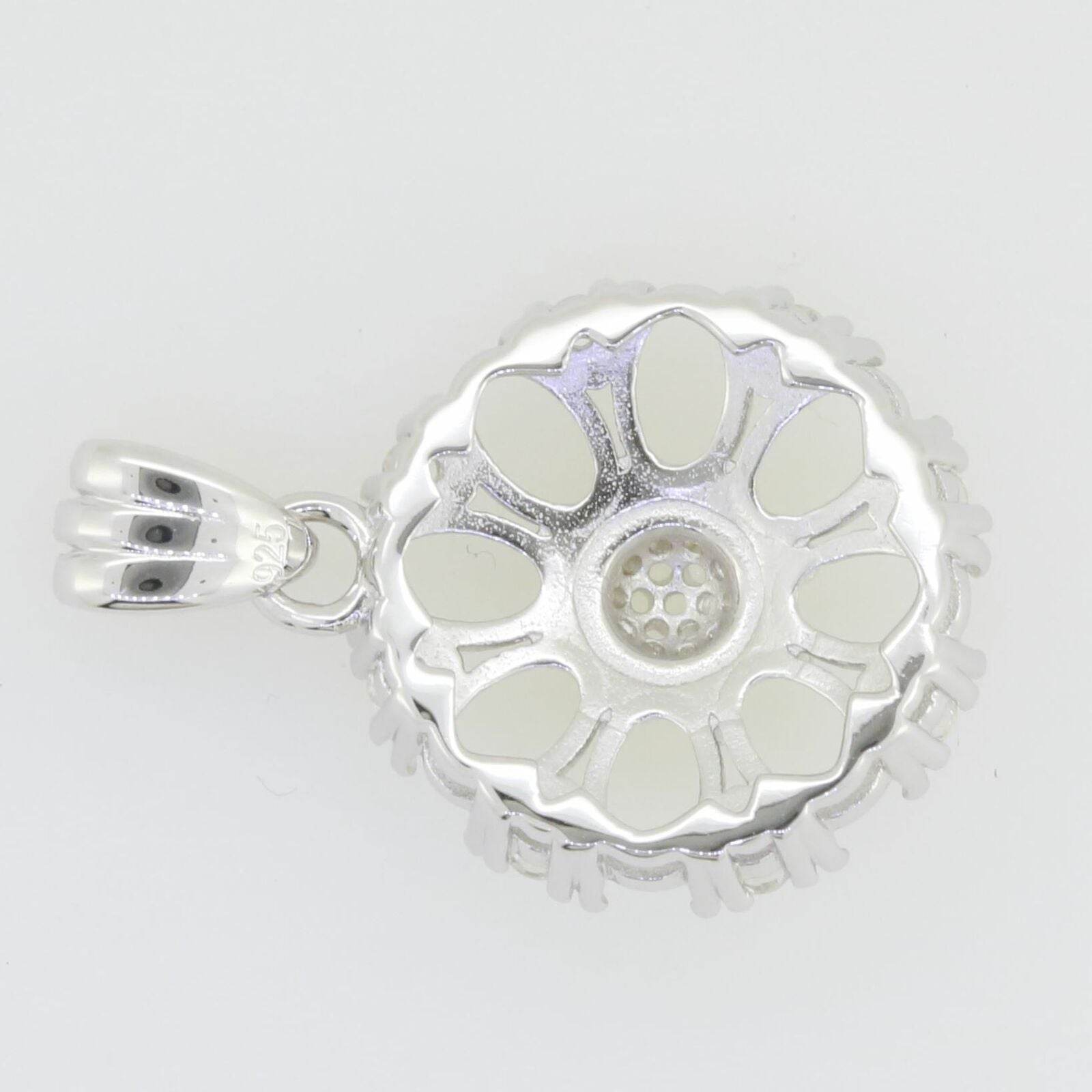 Sterling Silver Semi Mount Pendant Setting Oval OV 6X4mm White Topaz PJC8123 - Syzjewelry