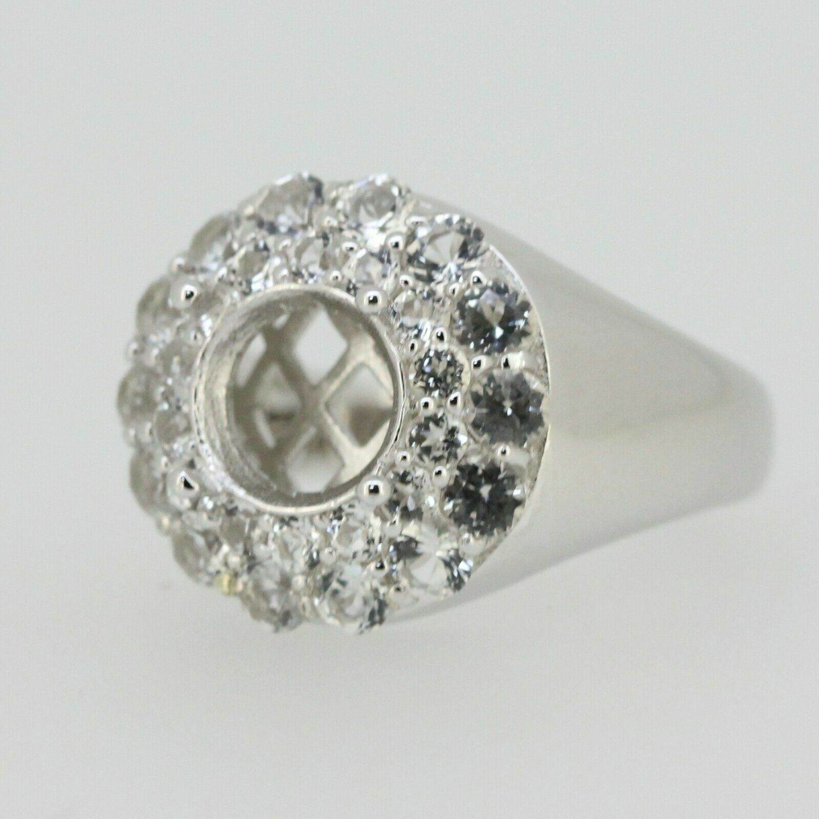 Sterling Silver Semi Mount Ring Setting Round RD 8x8mm Double Halo Moissanite or Diamond Halo Ring - Syzjewelry