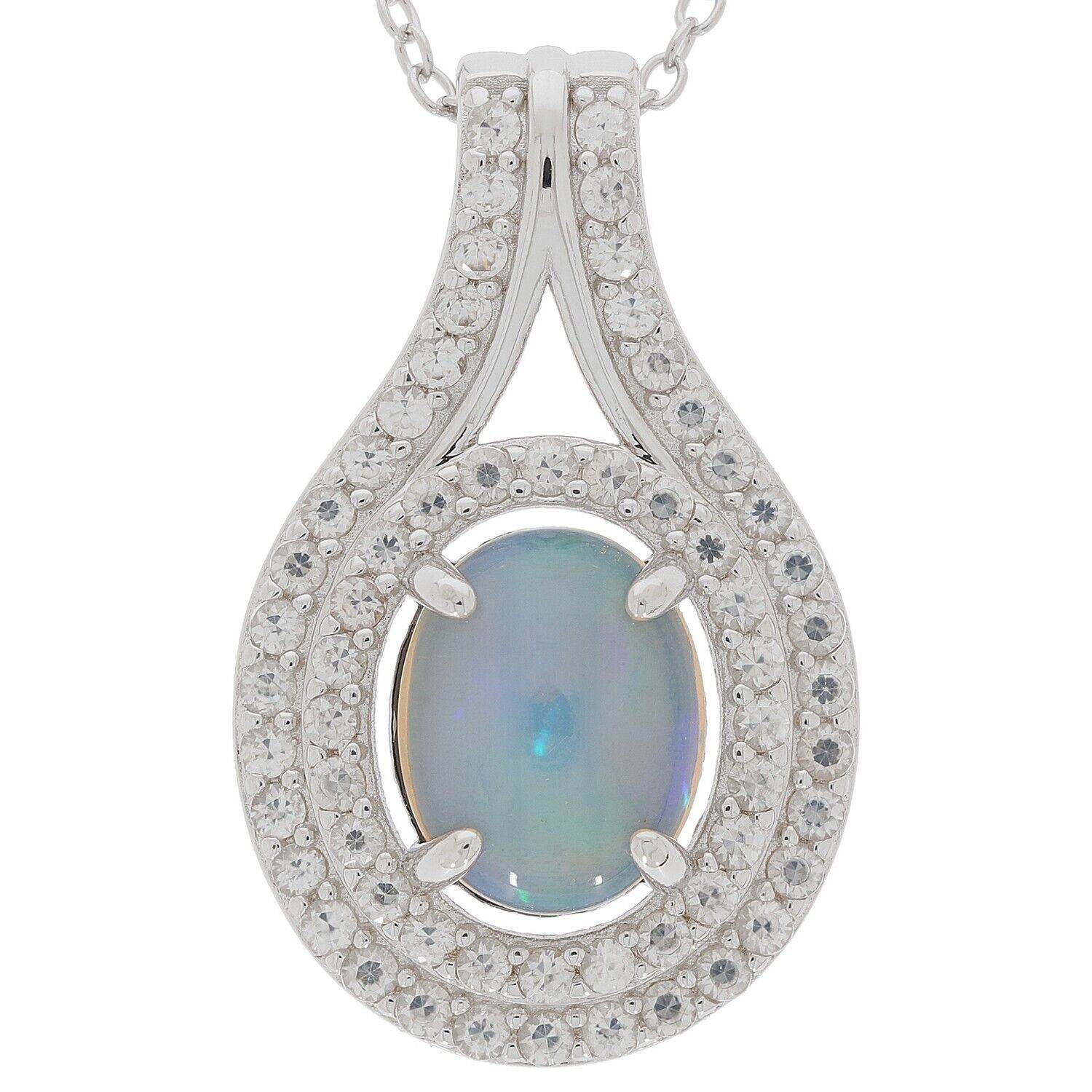 Sterling Silver Semi Mount Pendant Setting Cab Oval OV 10X8mm Topaz Halo - Syzjewelry