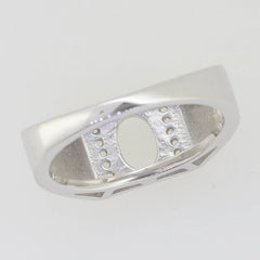 Sterling Silver Semi Mount Ring Setting Oval OV 7x5mm Unisex Band Ring - Syzjewelry
