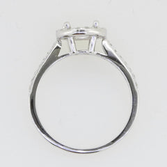 Sterling Silver Semi Mount Ring Setting Round RD 6x6mm White Topaz Halo - Syzjewelry