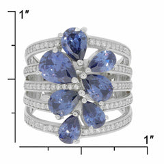 Sterling Silver Semi Mount Ring Setting PE 8x6mm 7x5mm 6x4mm Cocktail Ring S - Syzjewelry