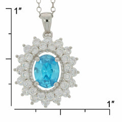 Sterling Silver Semi Mount Pendant Setting OV 8X6mm White Topaz - Syzjewelry