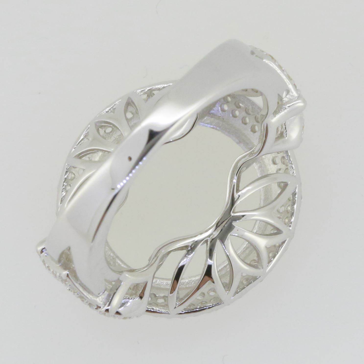 Sterling Silver Semi Mount Ring Setting Round RD 15X15mm White Topaz - Syzjewelry